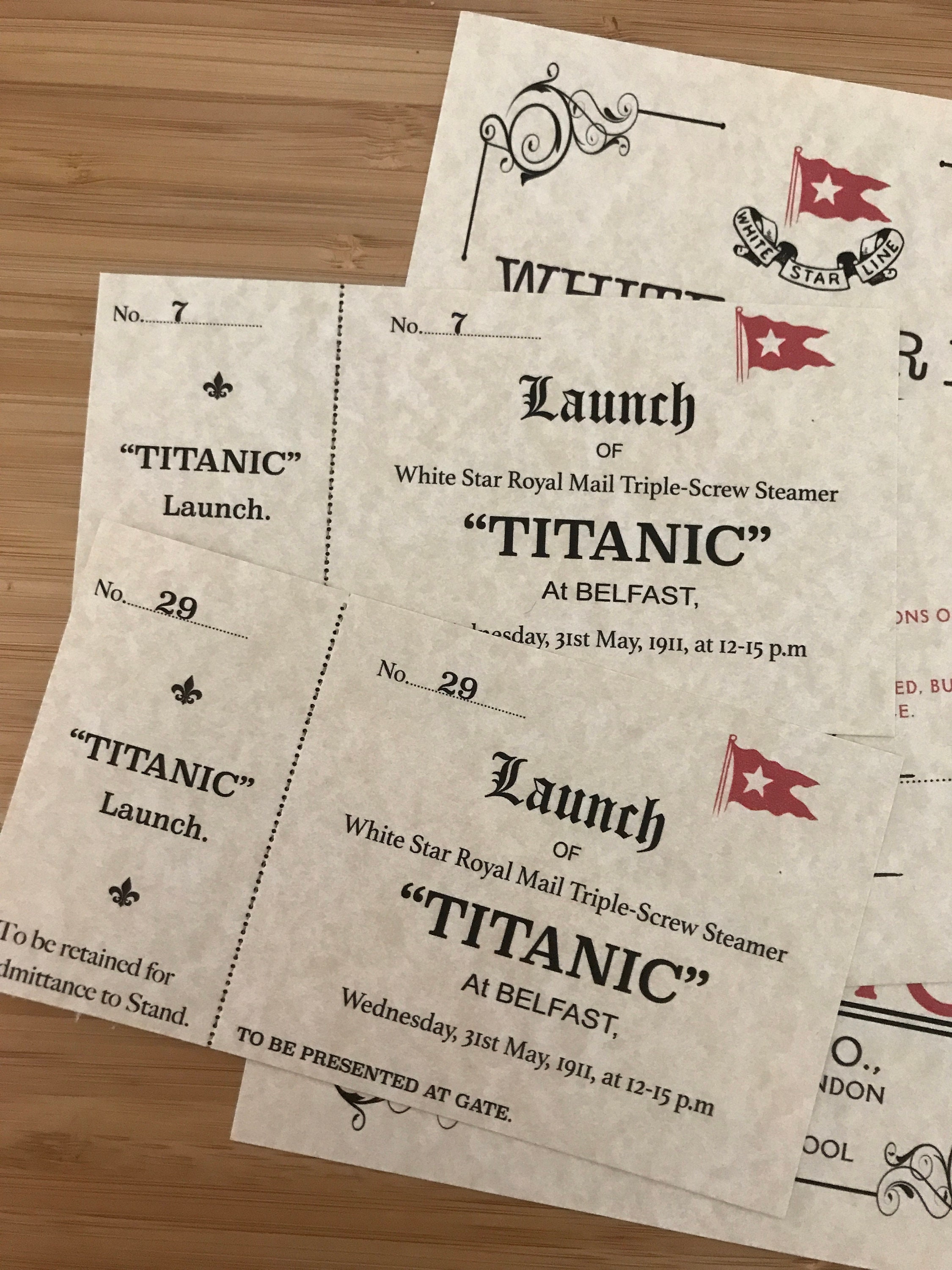 Titanic Boarding Pass and First Class Ticket White Star Lines Etsy
