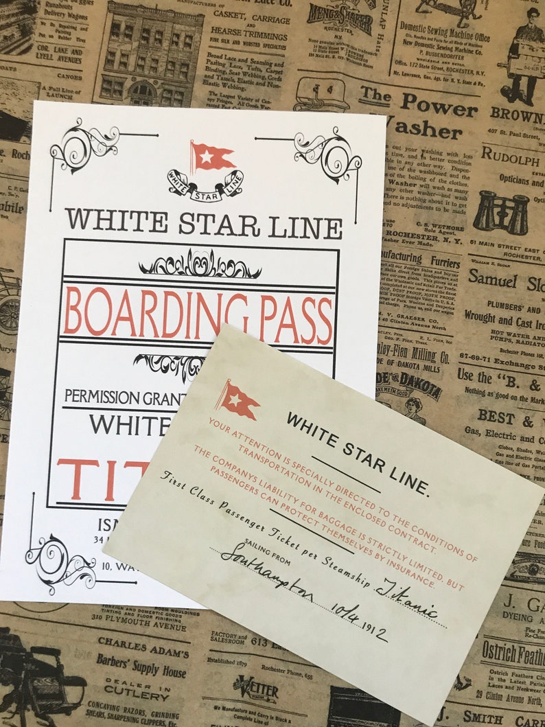 Titanic Boarding Pass Template Printable Free