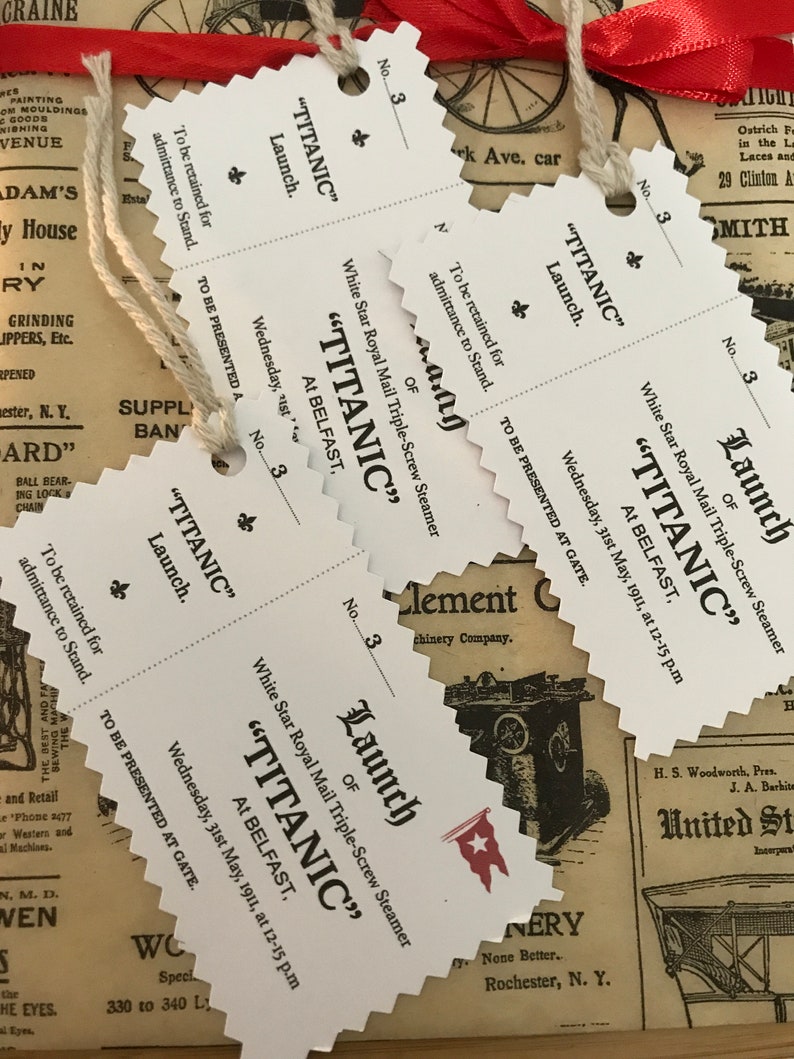 Titanic Boarding Pass and First Class Ticket White Star Lines Etsy