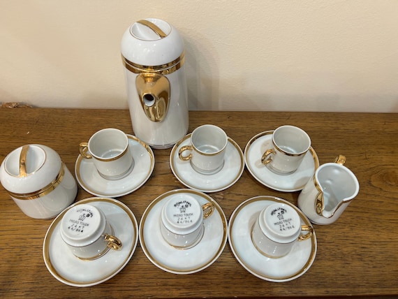 Vintage Royal Crown Midas Touch 24 Kt Gold Espresso Demitasse 15pc