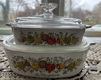 Vintage Spice  O Life  La Marjolaine La Echalote Casserole CORNINGWARE 4p