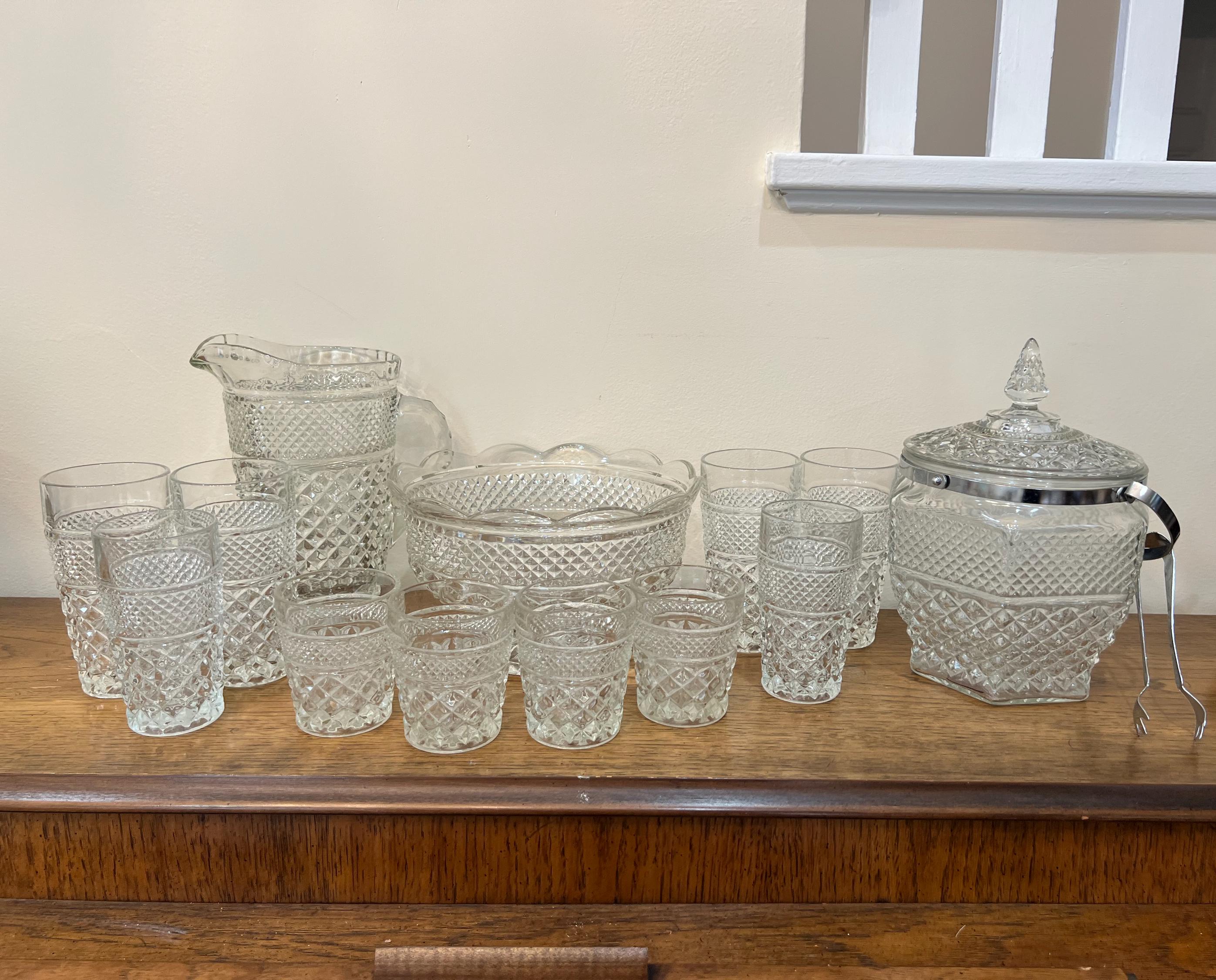 希少！ アンカーホッキング ウェックスフォード ガラスジャー ヴィンテージ アンカーホッキング ウェックスフォード パターン