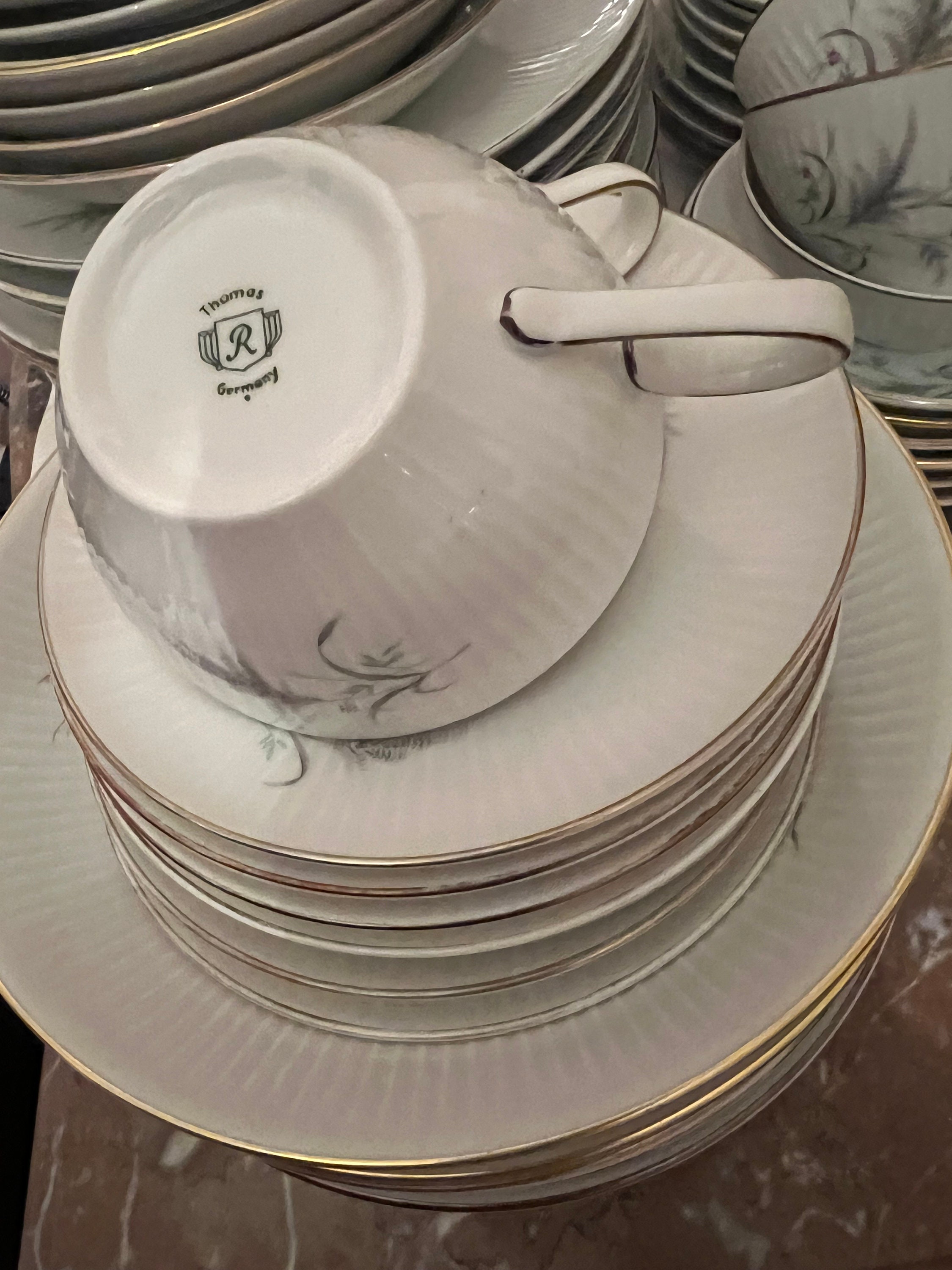 Thomas Rosenthal Germany White Dinnerware Set in Ribbed Thomas Rosenthal Germany White Dinnerware Set in Ribbed