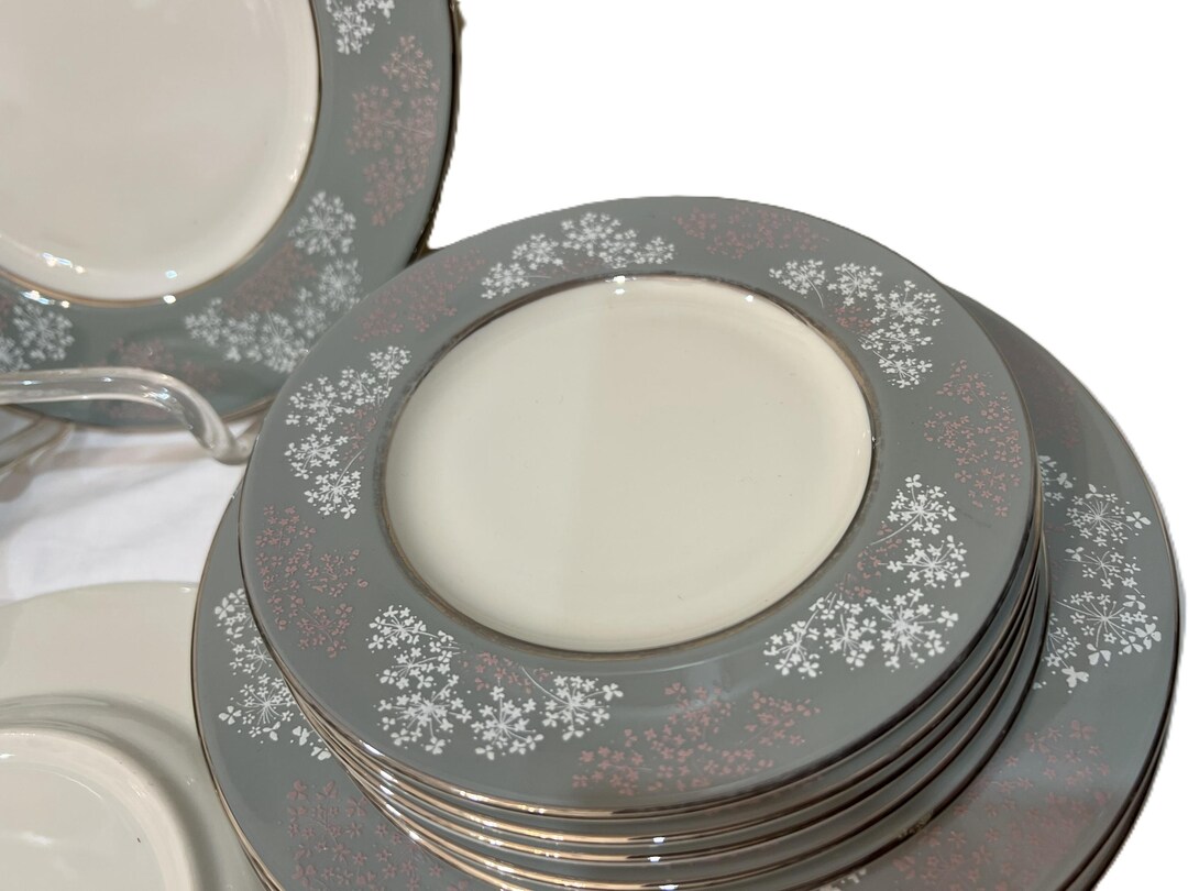 Castleton China Lace Vintage, Discontinued Dinnerware : Gray Border ...