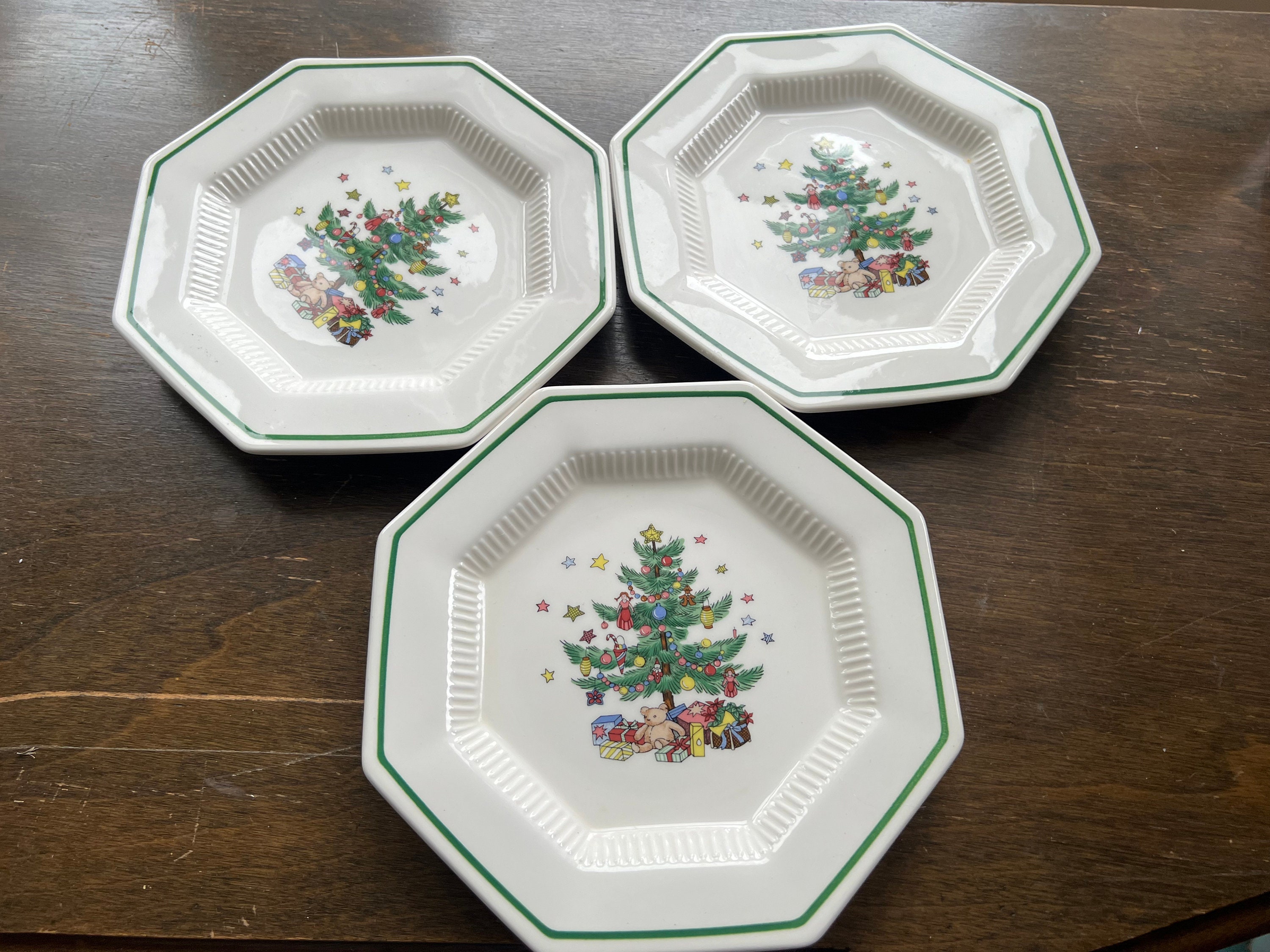 NIKKO Ceramics CHRISTMASTIME Christmas Tree Toys Octagonal