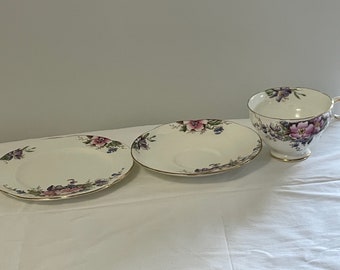 Melba Floral Bone China Trío Hecho en Inglaterra