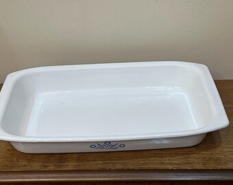 Vintage Corning Ware Blue and White P-76-B Roaster 17.5 11 X 2.75