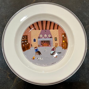 Villeroy And Boch Naif Design Vitro Porcelain Country Laplau No. 5  Rimmed Soup Bowl