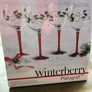 Pflatzgraff Winterberry Wine Goblets, Set Of 4, Clear, 13 fluid ounces
