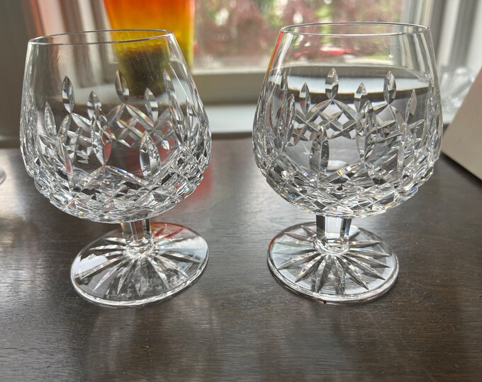 Waterford Crystal Lismore Brandy Snifters Set of 2 Glasses With