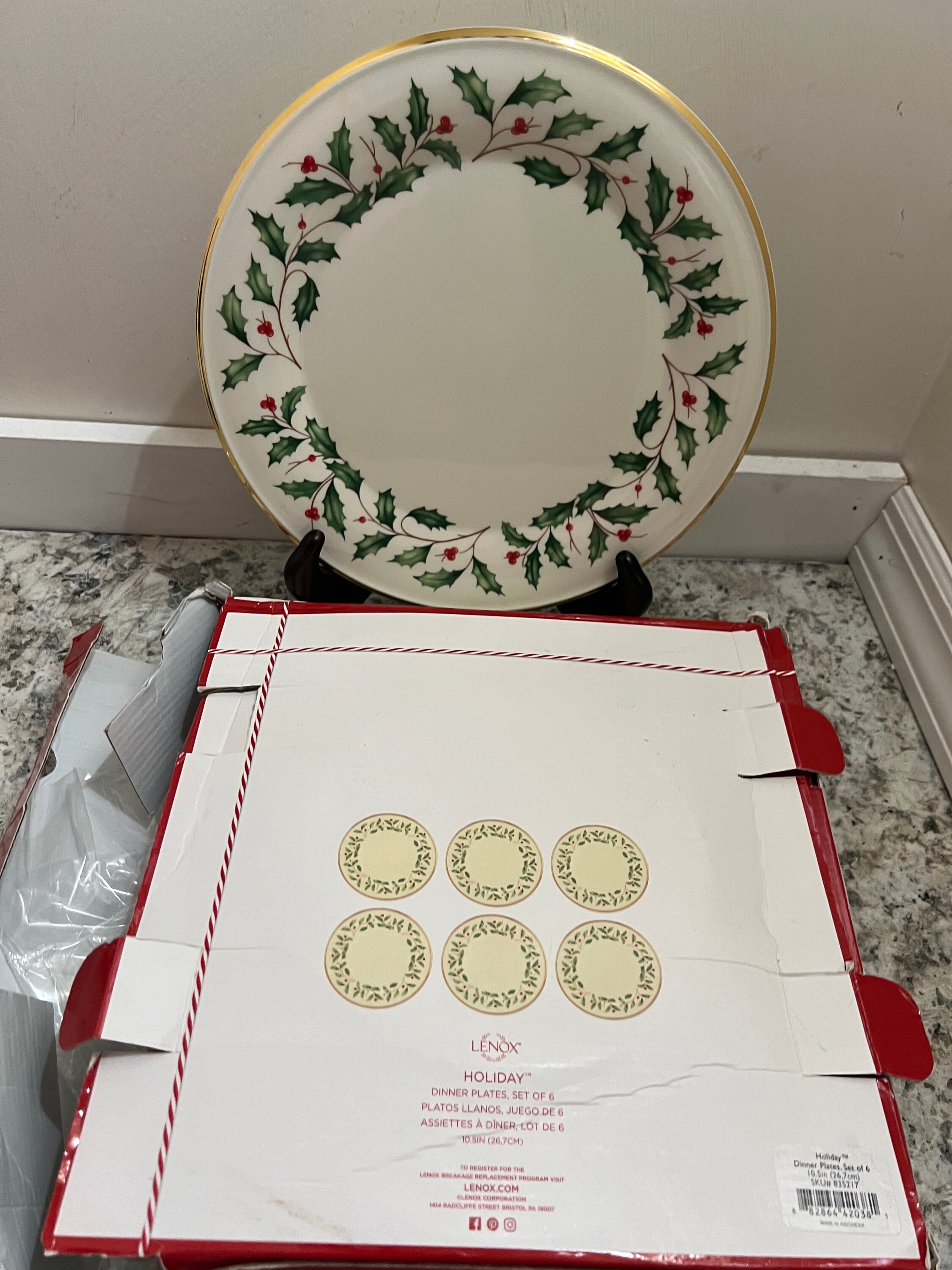 Lenox Holiday Gold Set of 6 Dinner Plates New in Box - Etsy