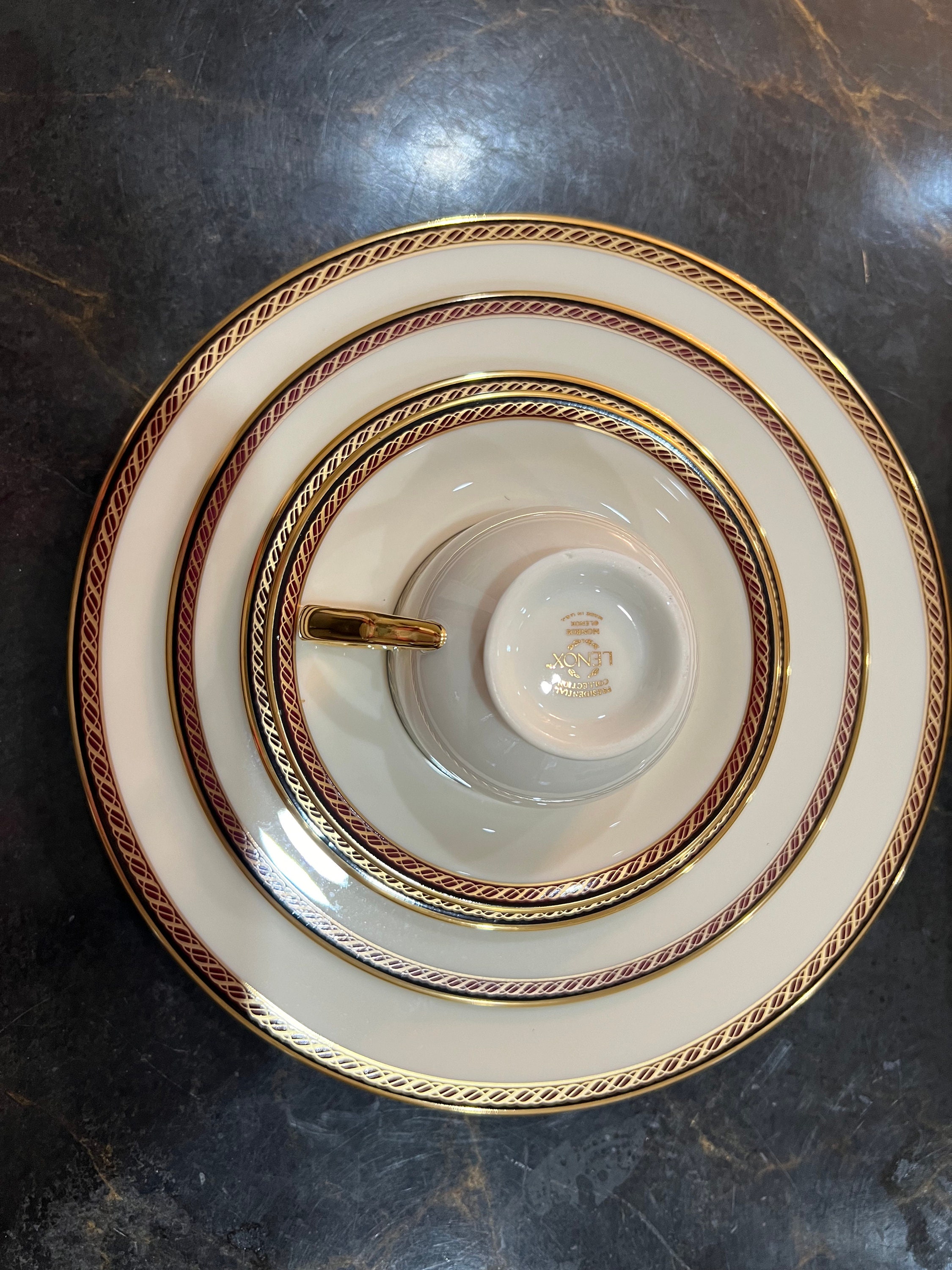 LENOX MONROE Dinnerware Bone China Service for 8 Made in USA - Etsy