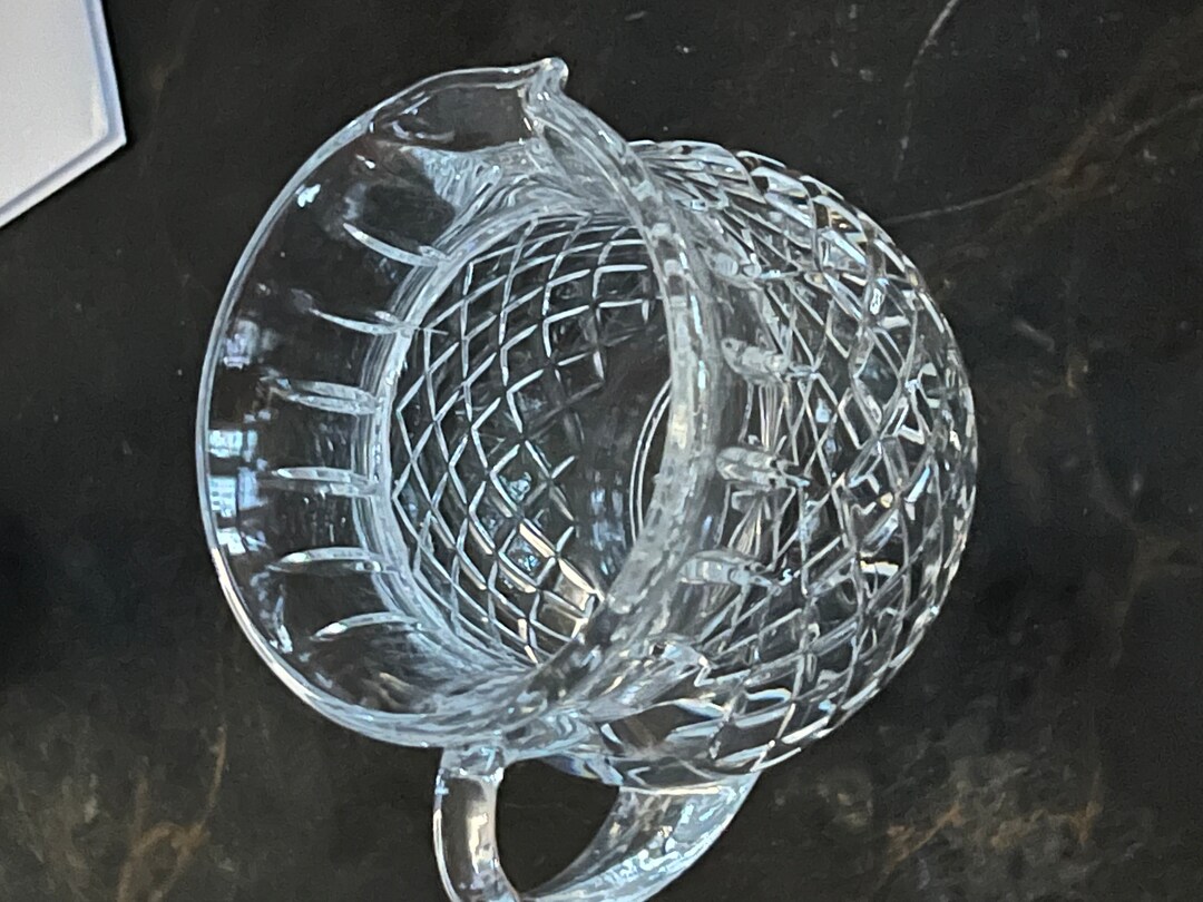Vintage Heavy Crystal Water Pitcher Waterford Style Unmarked Etsy