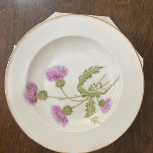 Hutschenreuther Selb Bavaria 8.25&quot; Soup Bowl  in the Scotch Thistle Pattern (#7792)