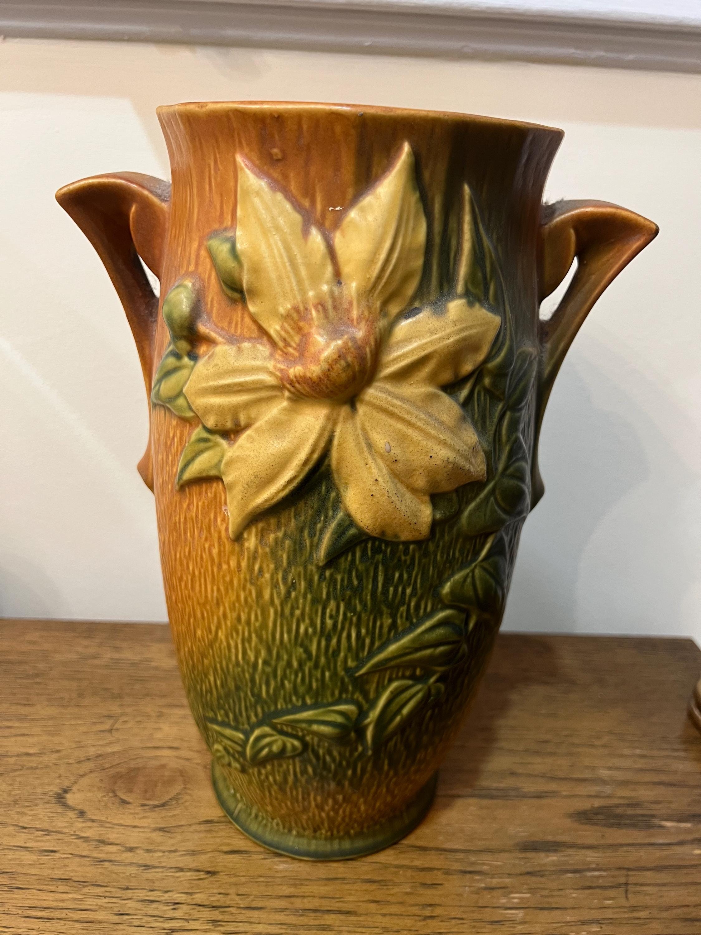 Original Roseville Art Pottery Clematis Pattern C 1944 Large
