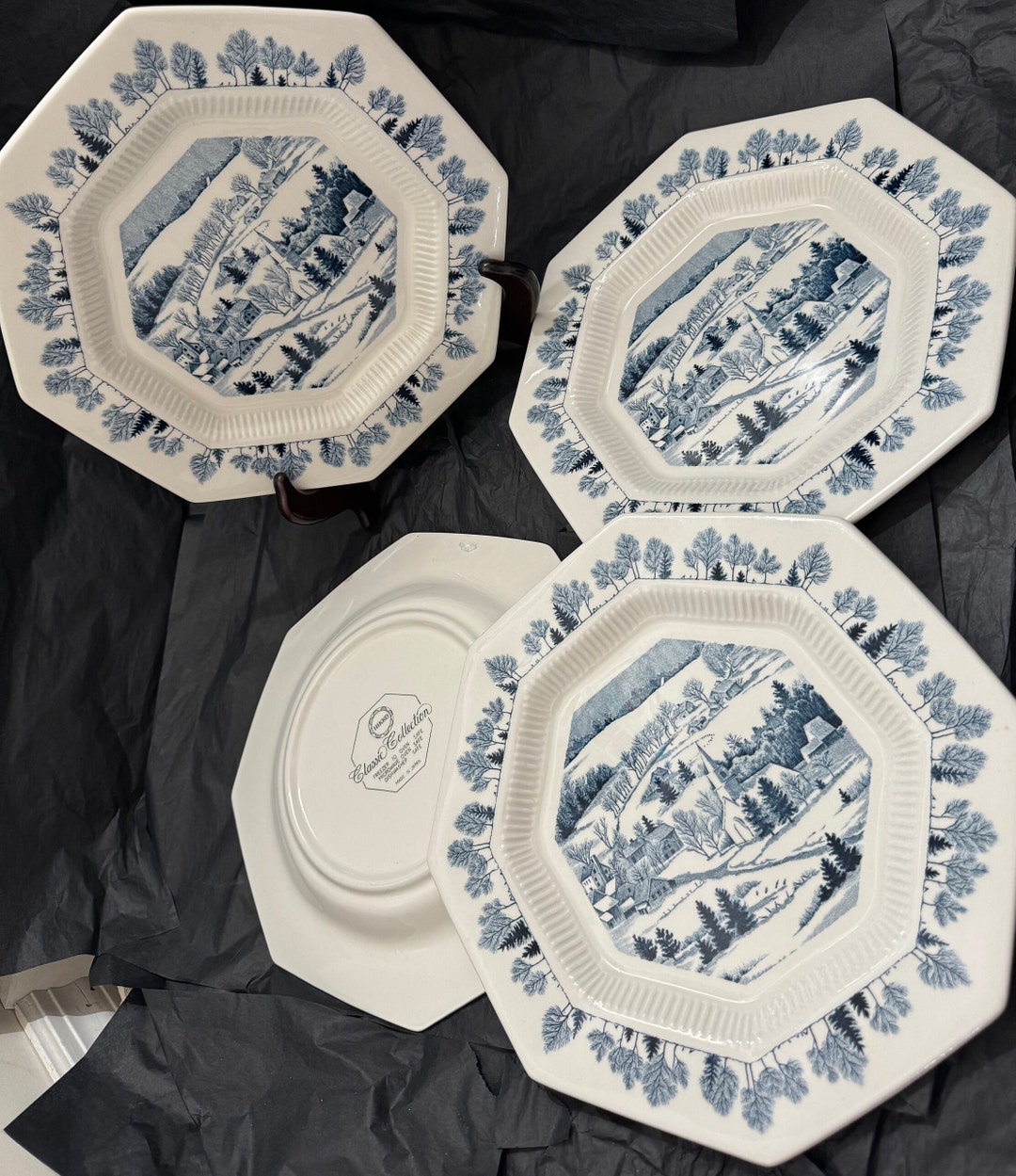 NIKKO Classic Collection クリスマス皿 NIKKO Classic Collection Dinner Plates: Blue Winter Wonderland