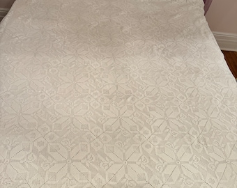 Överkast Vitt Handvirkat Vintage Queen Överkast 95 x 94
