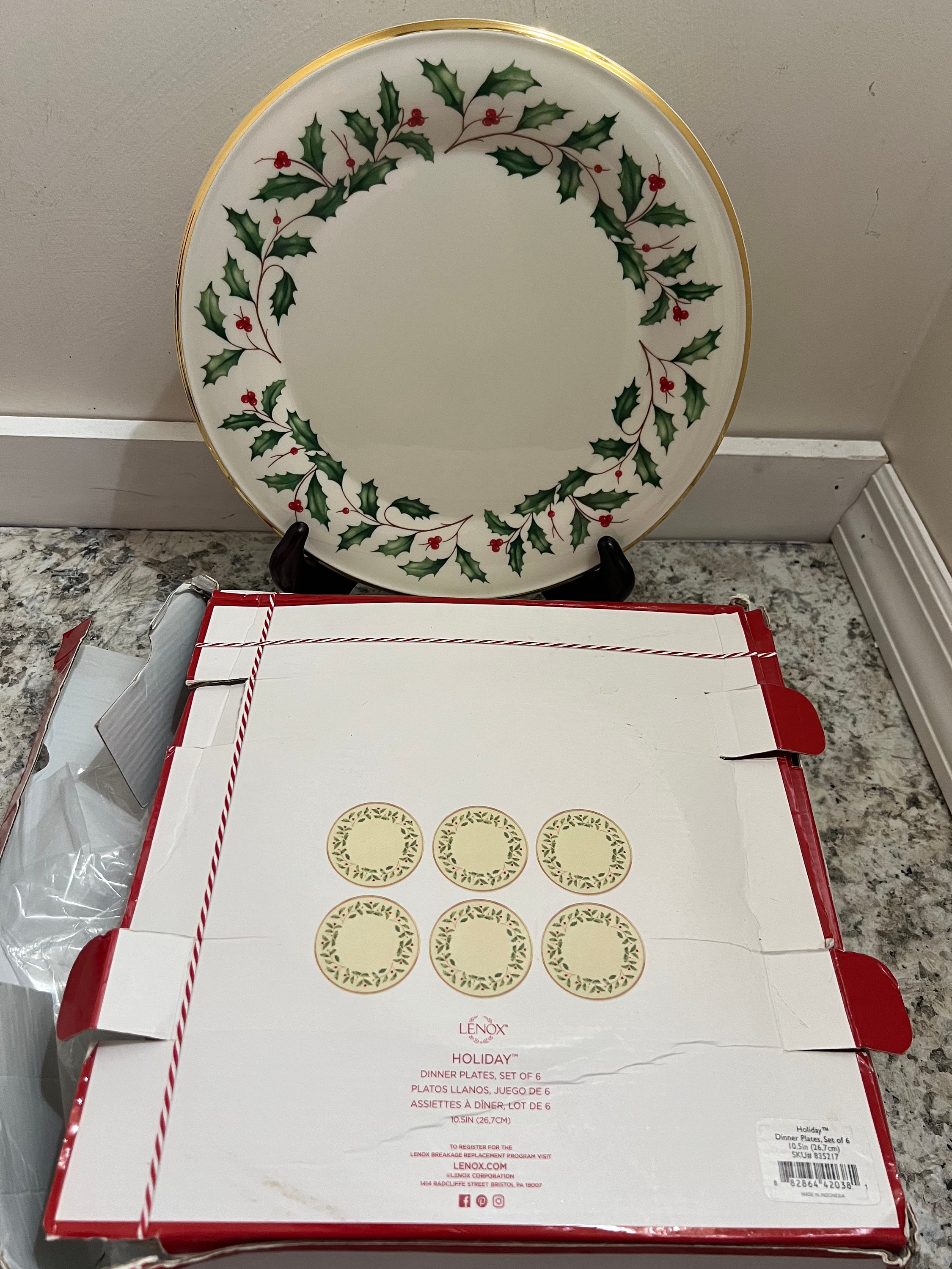 Lenox Holiday Gold Set of 6 Dinner Plates New in Box - Etsy