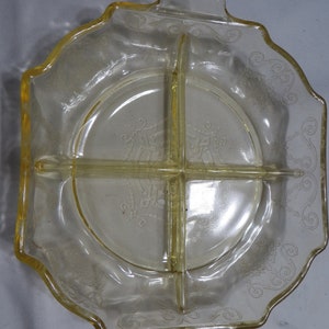 4-Part Relish Dish Lorain Yellow by INDIANA GLASS