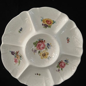Kaiser Germany China Residence Floral Center 12 Inch  Chip And Dip Un Used