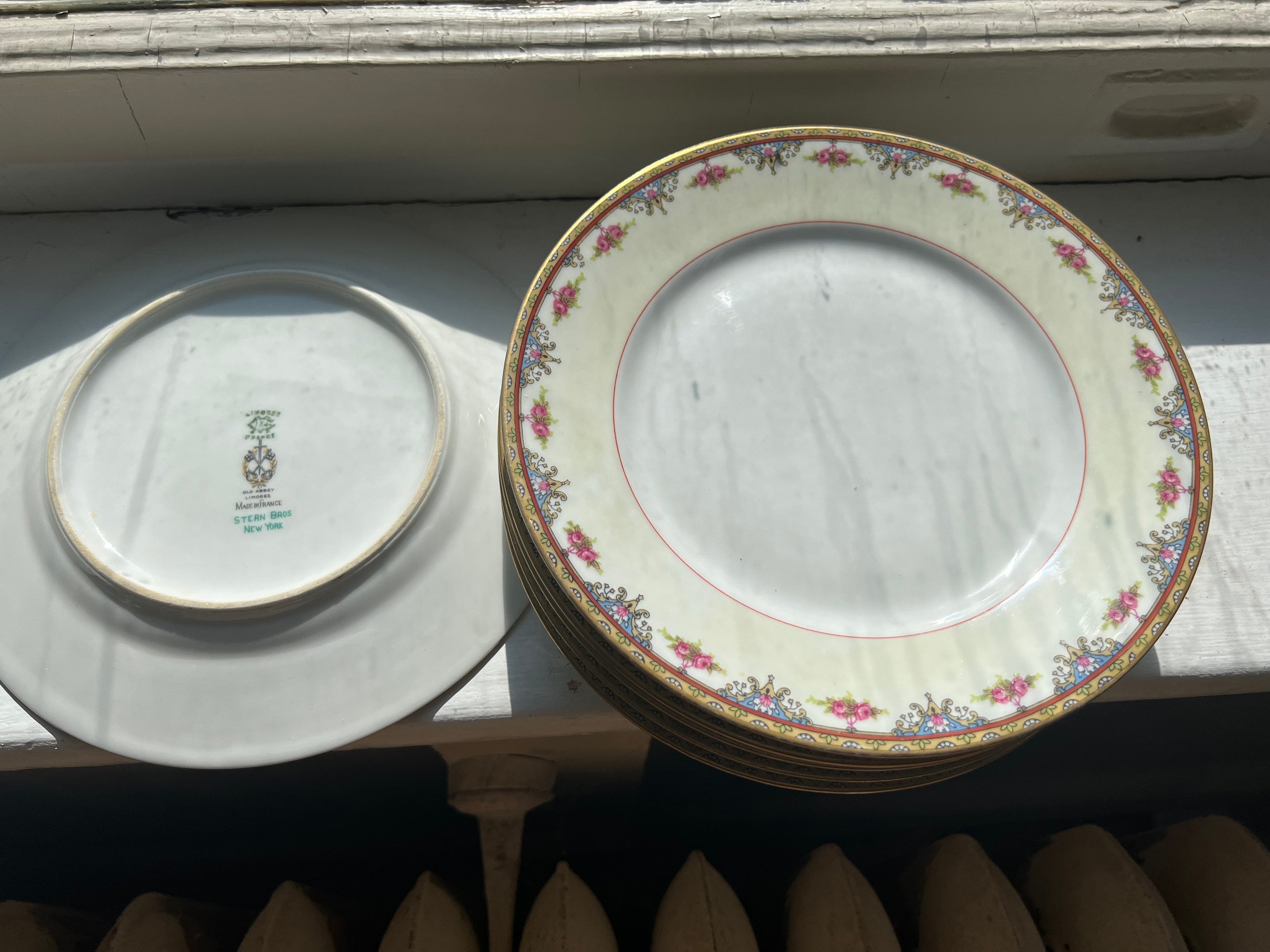 Vintage Abbey Limoges Salad Plates - Set of 6 Floral Plates, 1920s