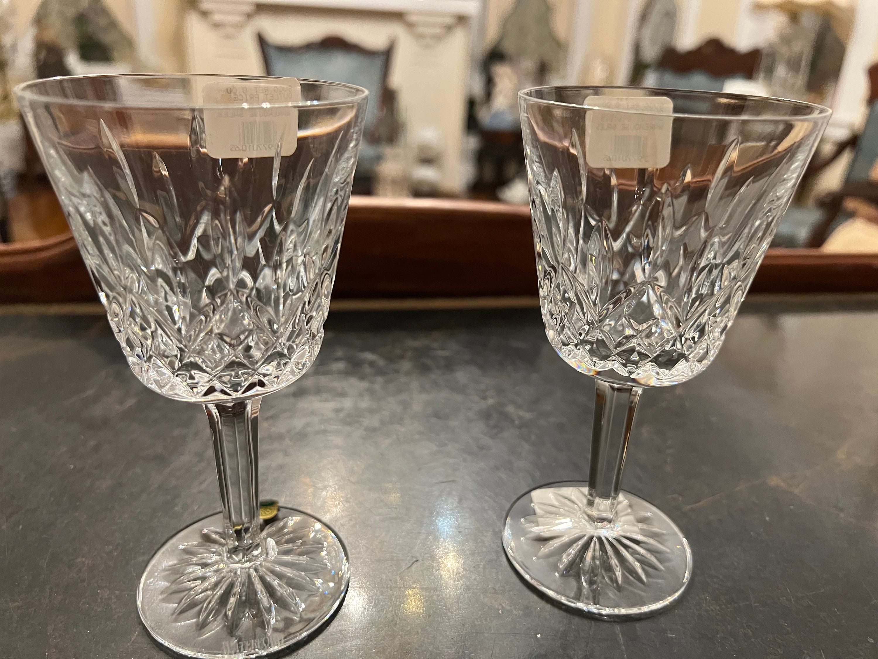 Waterford Lismore Set of 2 Claret Crystal Glasses 