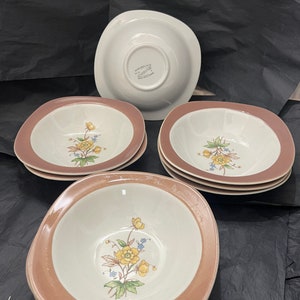 TAYLOR SMITH TAYLOR  Conversation Walter Dorwin Teague Soup Cereal Bowls Set of 4