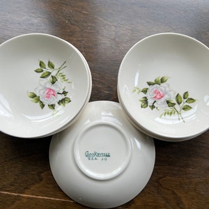 Crooksville USA J-U Tea Rose Set of 7  Dessert Bowls