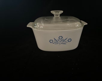 Rare Vintage 3Q Corning Ware Cornflower Blue Casserole A3B With Pyrex A9C  Lid