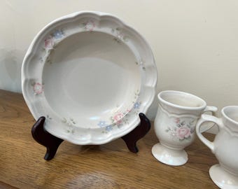 Vintage anni &#39;80 Pfaltzgraff Tea Rose Dinnerware Set Piatti Ciotole Piatti Scegli