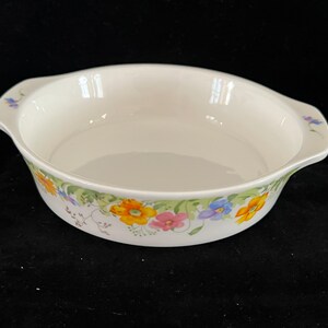 Vintage Mikasa Bone Plus China Ultra Cream Country Garden A9002 Lugged Cereal Bowl