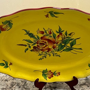 Elysee by Luneville Strasbourg Jaune  14&quot; Platter,  Louis XV Yellow, Made In France