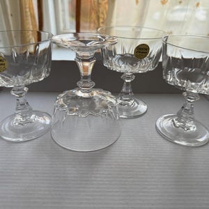 Set of 4 Vintage Rare Retro Cristal D’arques-Durand Calais France Crystal Champagne Coupes Sherbet Cocktail Glasses