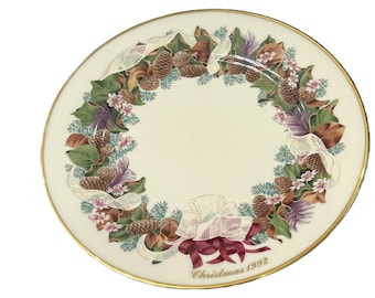 Lenox 1992 Weihnachtskranz Teller North Carolina
