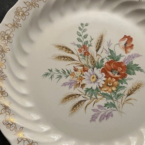 Royal China Garantierter 22K Gold Teller Michelle Weizen und Blumen