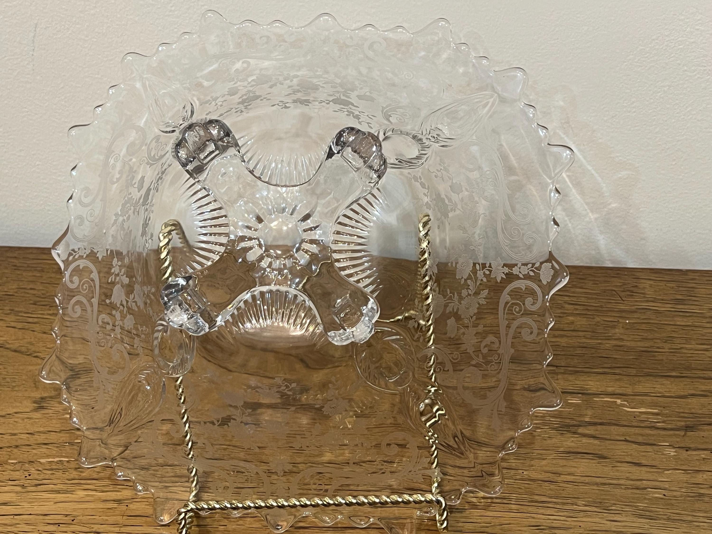 ケンブリッジローズポイントクリスタル脚付きセンターピースまたは