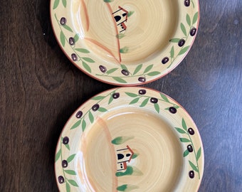 Pfaltzgraff &quot;Napoli&quot; Olive Grove  Hand Painted  Salad Plates Set of 2