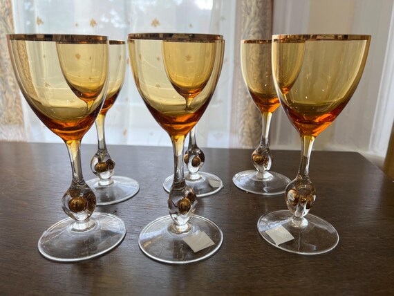 Jozef Stanik Zlata Zuzana Golden Suzanne Wine Glasses Set of 6