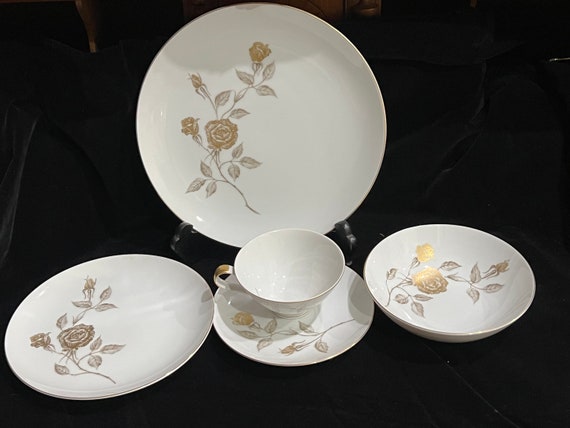 【ヴィンテージ】Micasa Peasantries 深皿5枚&平皿5枚セット Vintage Mikasa Fine China Narumi Japan Damask Rose 5269 5 Pc Place