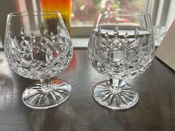 Waterford Crystal Lismore Brandy Snifters Set of 2 Glasses With Monogram  shelton Made in Ireland 