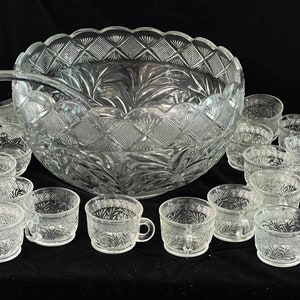 19th Century Austrian Cut Glass Punch Bowl with Lid
