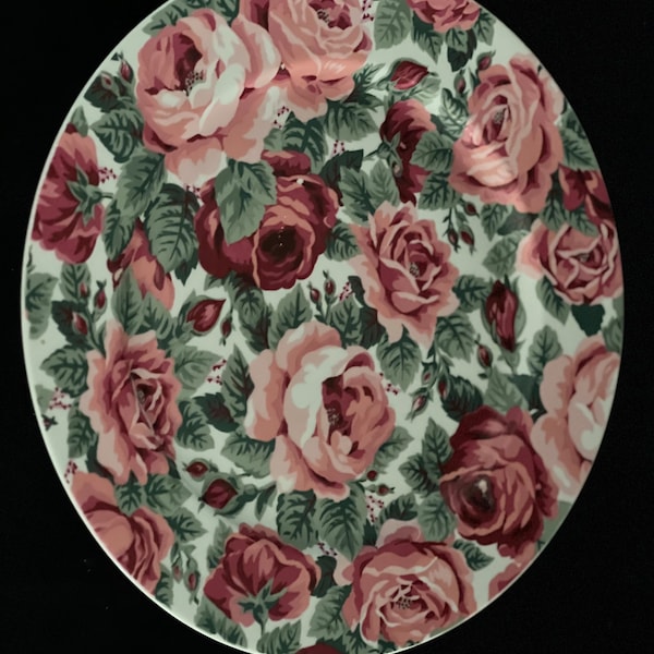 BLOCK SPAL Lyric Rose Garden Cop Plate SERVING Platter 12" Portugal Jack Prince