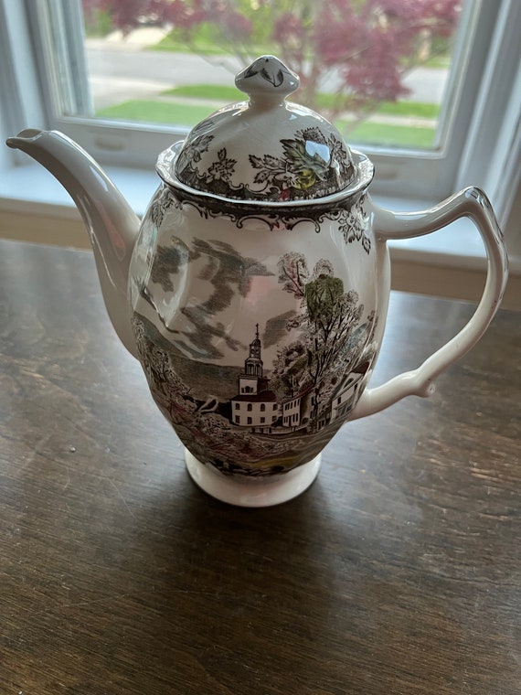 Vintage 1960's Johnson Brothers the Friendly Village 9 Inch Coffee