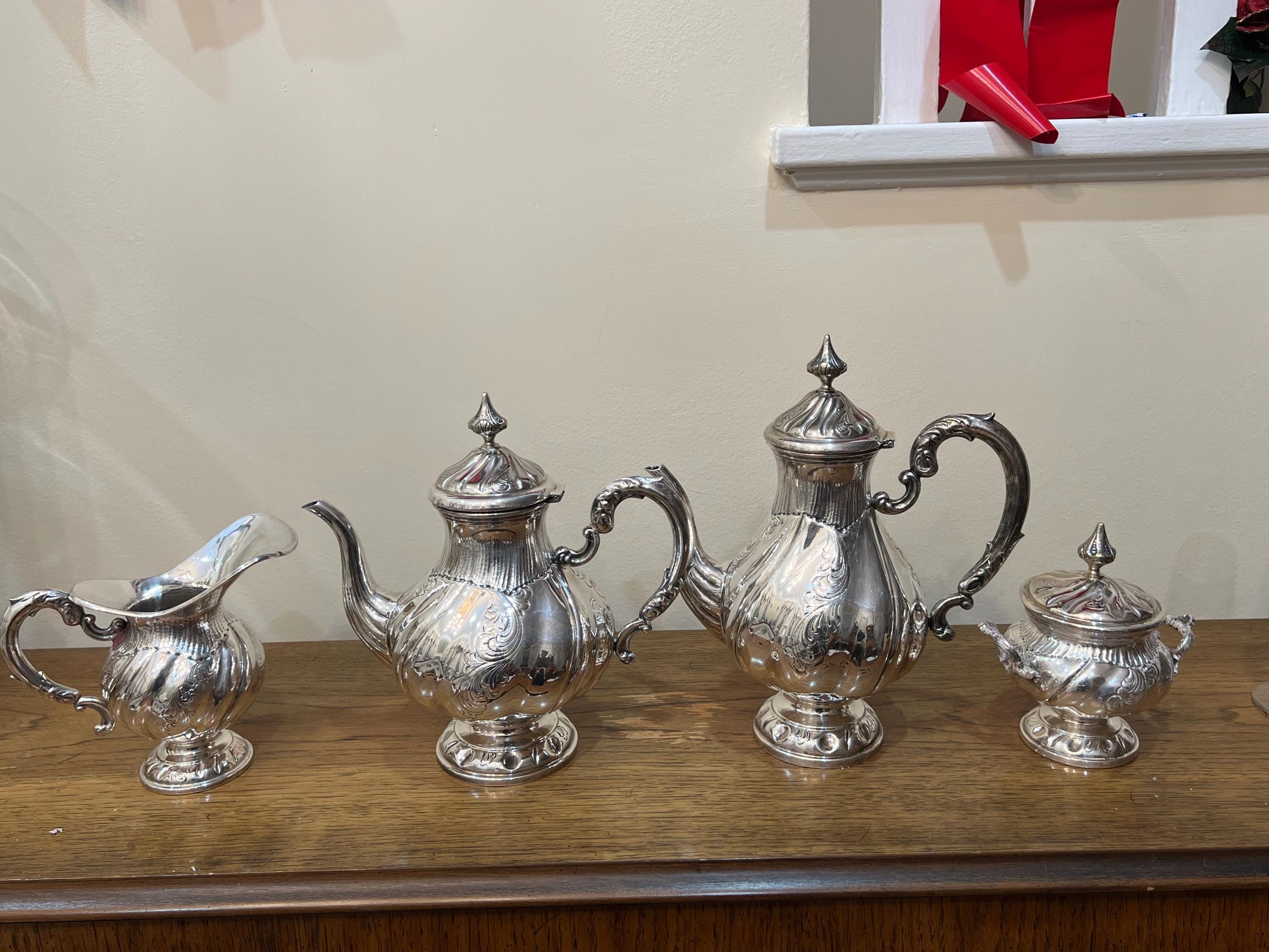 Buy Vintage ITALIAN Arg 1000 Silver Tea and Coffee Set 4 Pieces