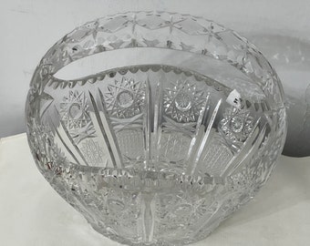 Vintage Hand Cut Lead Crystal BOHEMIA Made in Czechoslovakia Over