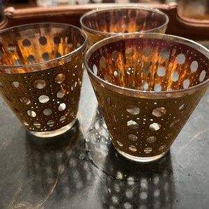 Vintage MCM Culver Cannela Pattern  Set Of 4 Double Old Fashioned (DOF)  Glasses