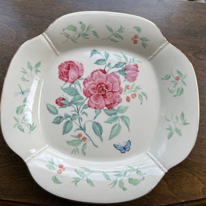 Lenox MORNINGSIDE COTTAGE Large Round Flowers Serving Platter 14.25”