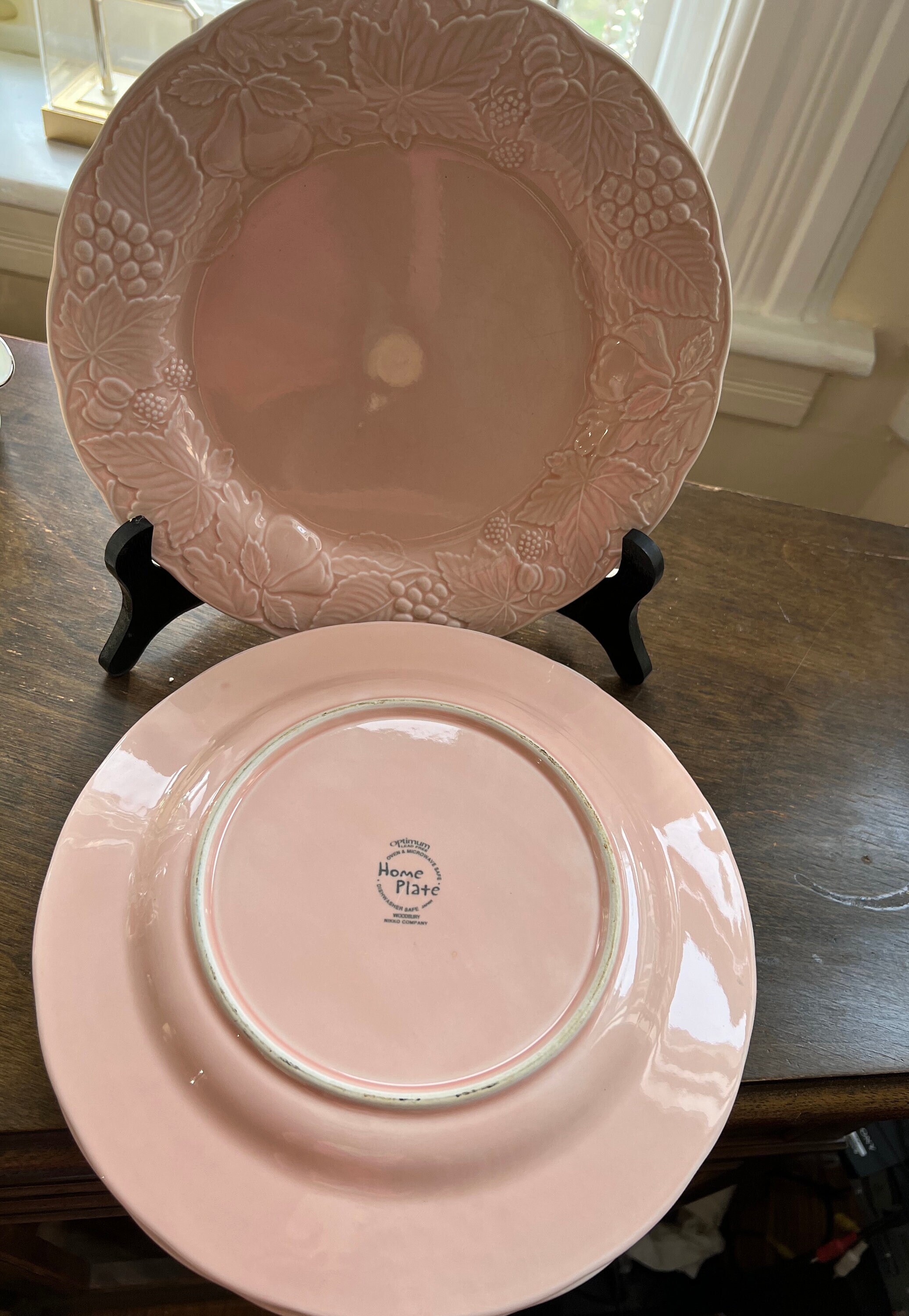 NIKKO woodbury プレート NIKKO Company Optimum Lead Free Home Plate Woodbury Pink / Peach