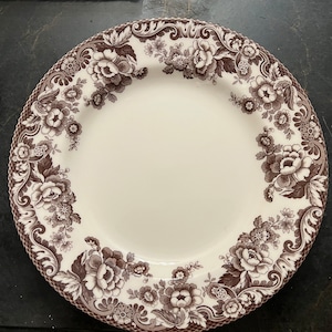 SPODE Delamere Brown Earthenware S3723 Set Of 2 Dinner Plates Made In England