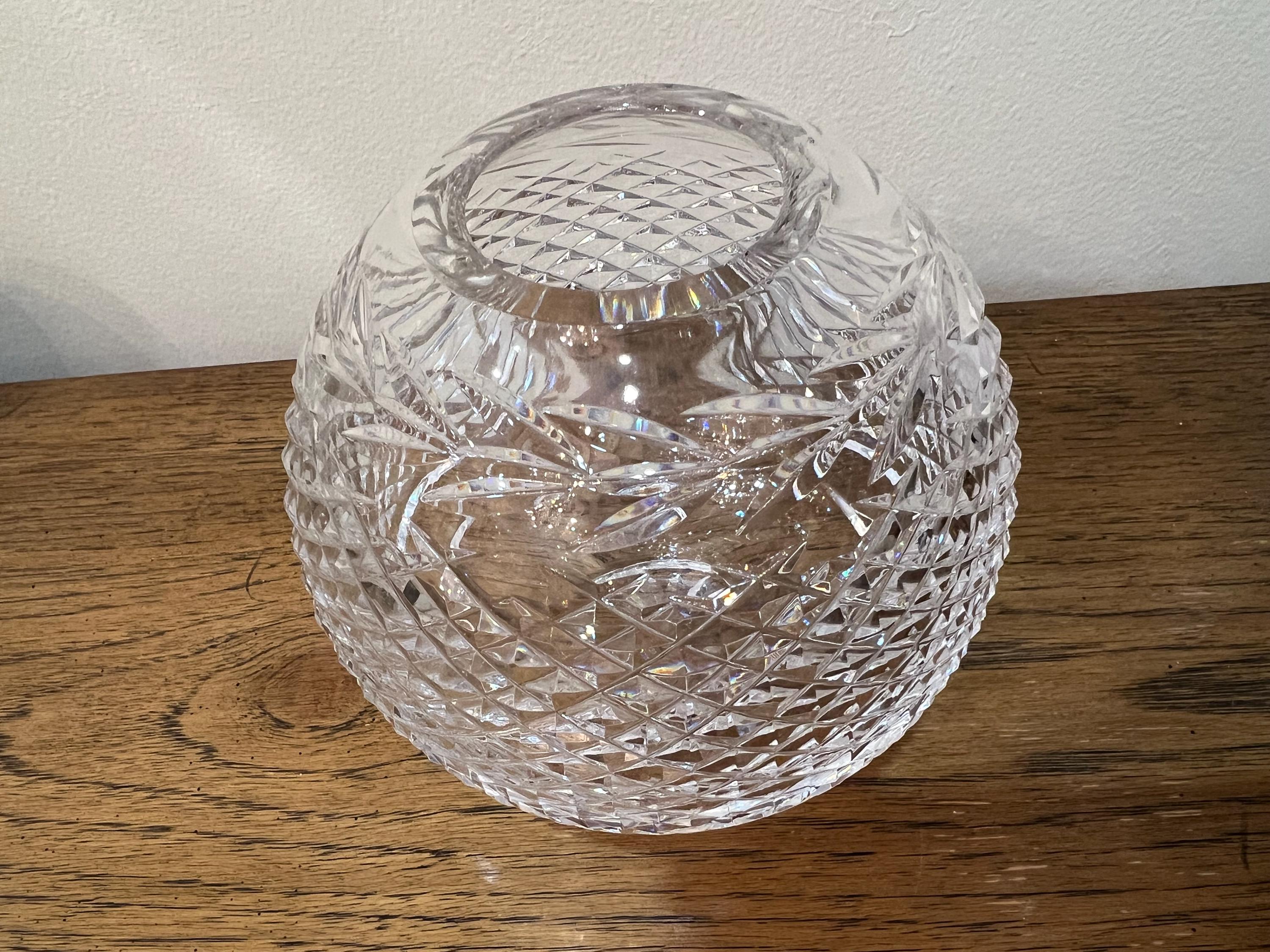Waterford Crystal Glandore Rose Bowl Vase 5in Vintage Discontinued